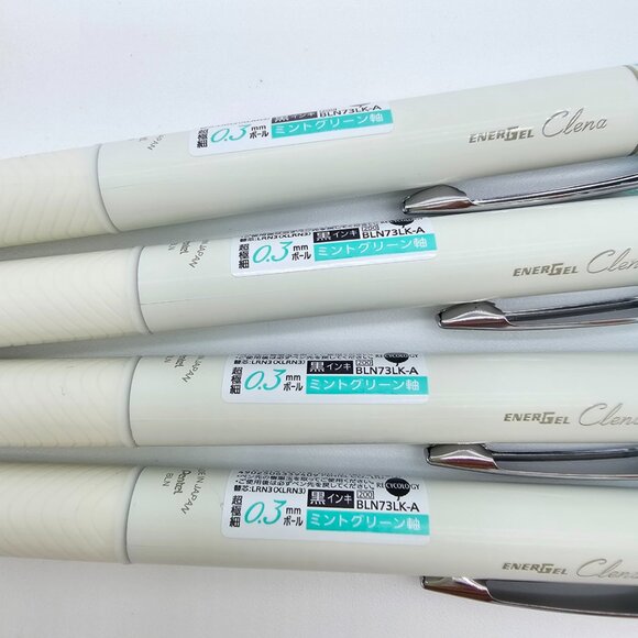 Pentel Energel Clena - 0.3 | Mint Green Stripe Body + Black Ink | Lot of 4 - NEW - Picture 5 of 7